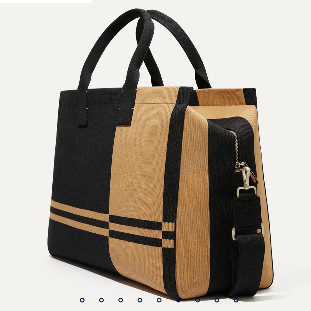 Rothy's Camel and Black Weekender Bag